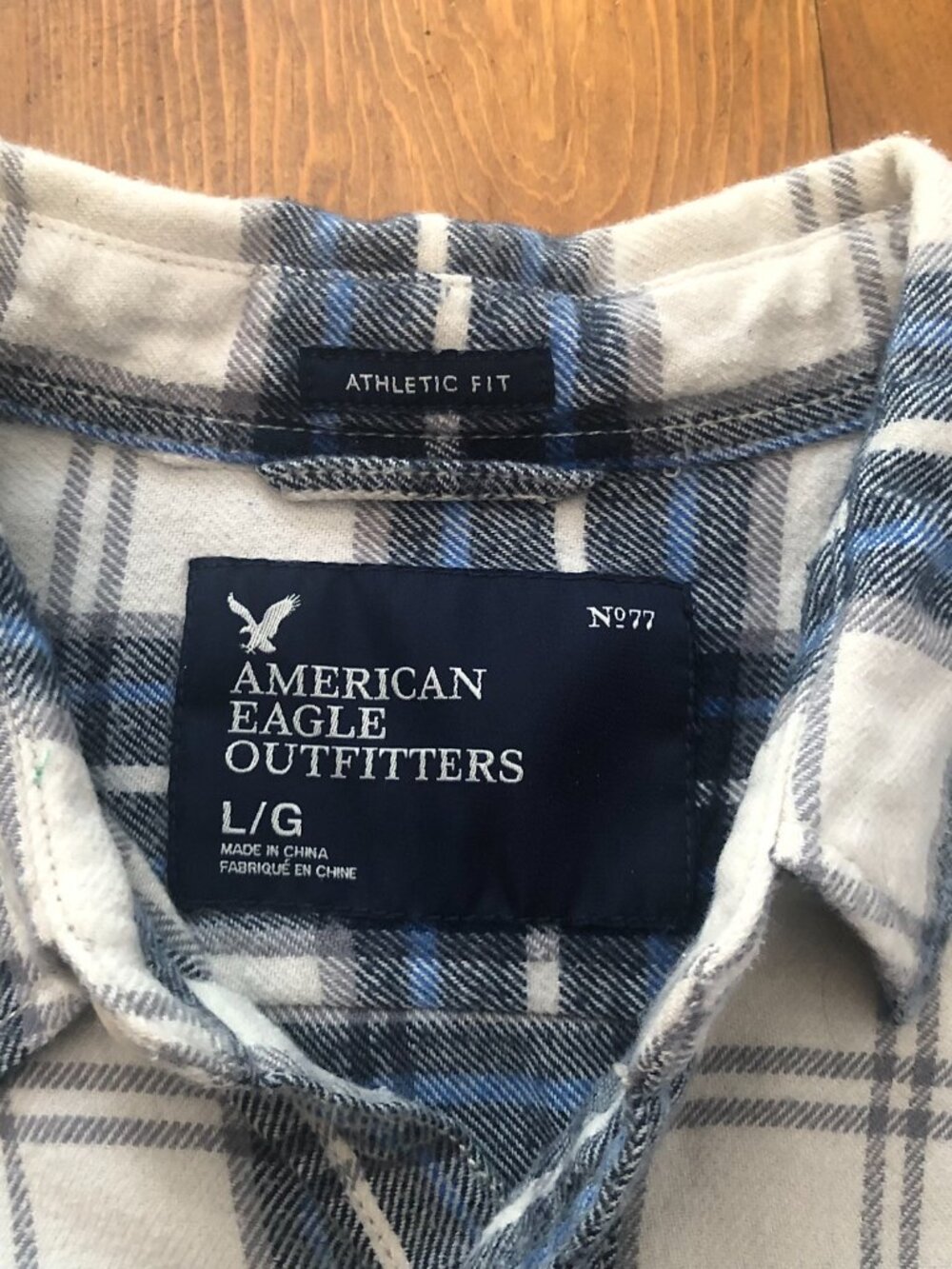 American Eagle Outfitters Mens L Athletic Fit Flannel Shirt Plaid Button Down - Picture 2 of 6